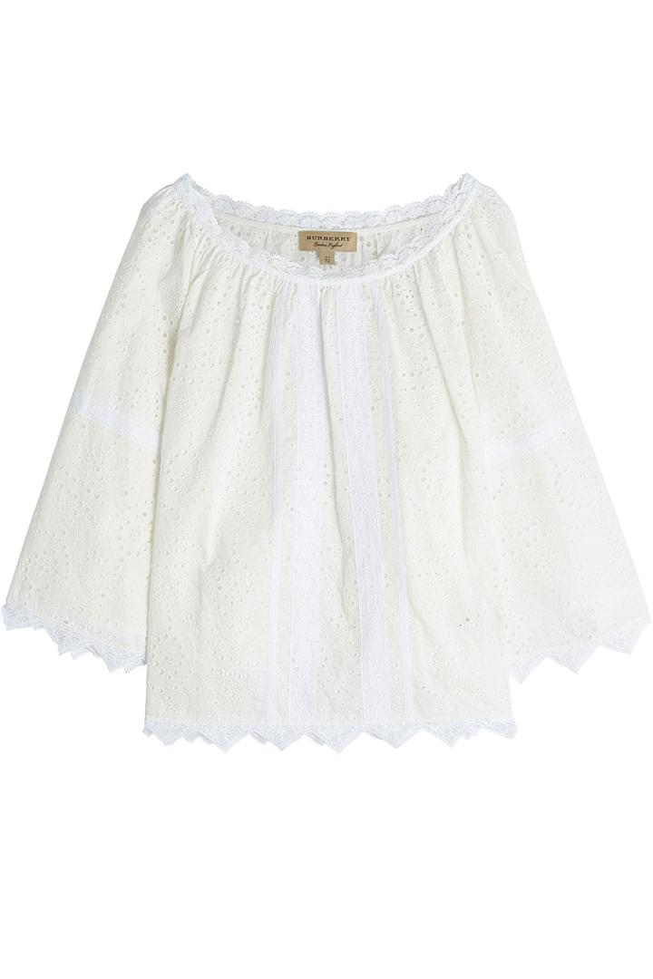 Burberry Burberry Embroidered Cotton Blouse