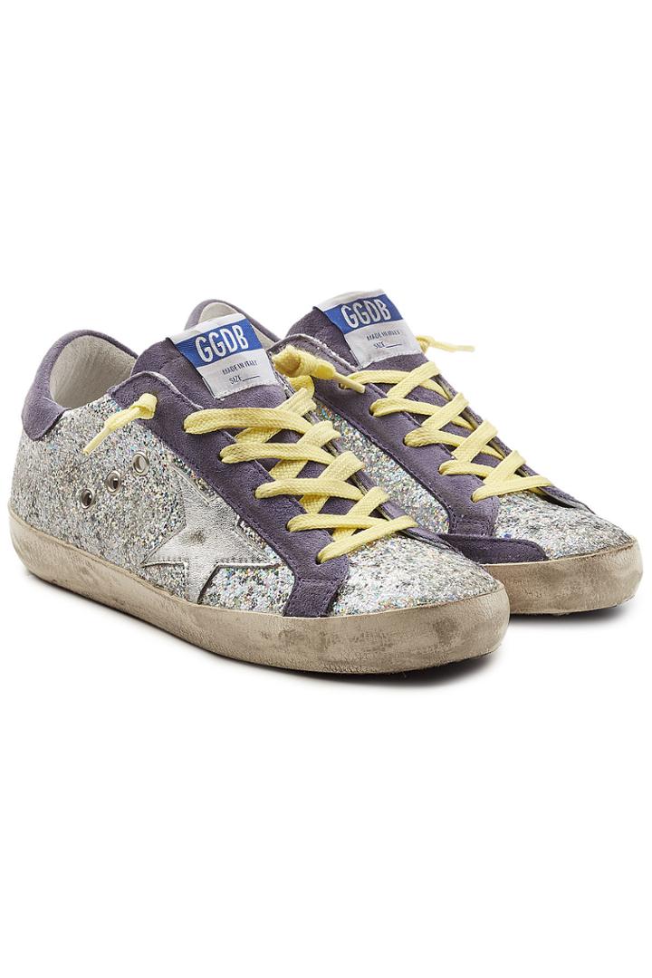 Golden Goose Deluxe Brand Golden Goose Deluxe Brand Super Star Glitter Sneakers With Suede