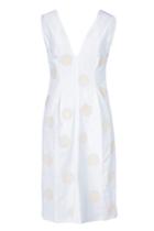 Jil Sander Jil Sander White Stretch Cotton Dress With Dot Appliqué