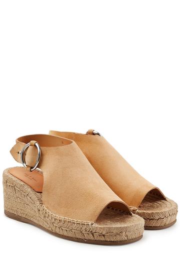 Rag & Bone Rag & Bone Calla Suede And Raffia Wedges