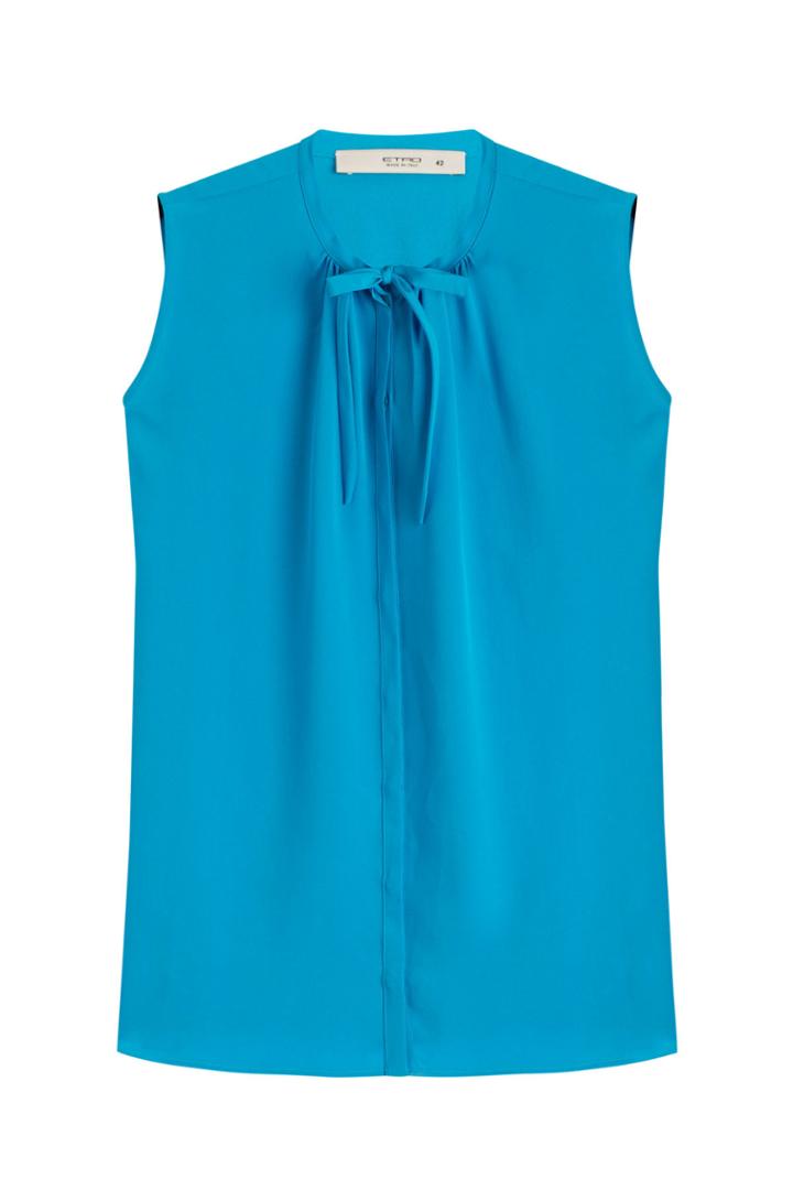 Etro Etro Sleeveless Silk Blouse - Blue