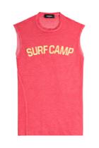 Dsquared2 Dsquared2 Printed Cotton Tank With Linen - Red