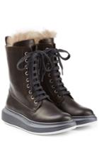 Brunello Cucinelli Brunello Cucinelli Leather Ankle Boots With Fur Lining - Brown