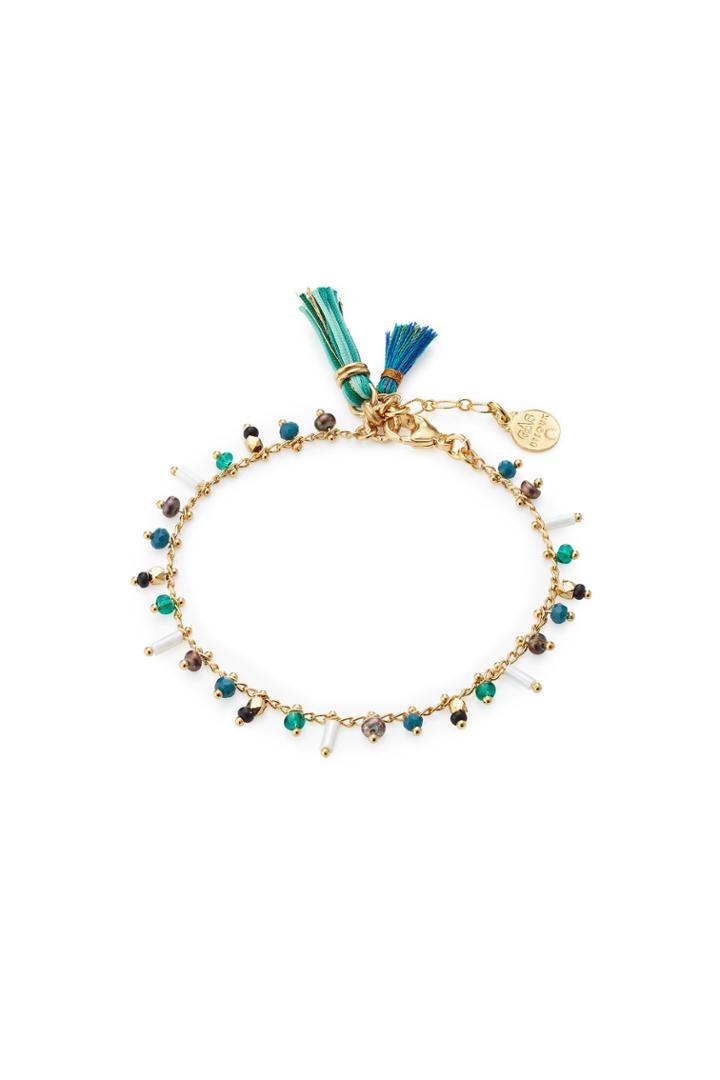 Gas Bijoux Gas Bijoux Gipsy 24kt Gold-plated Bracelet With Glass Beads