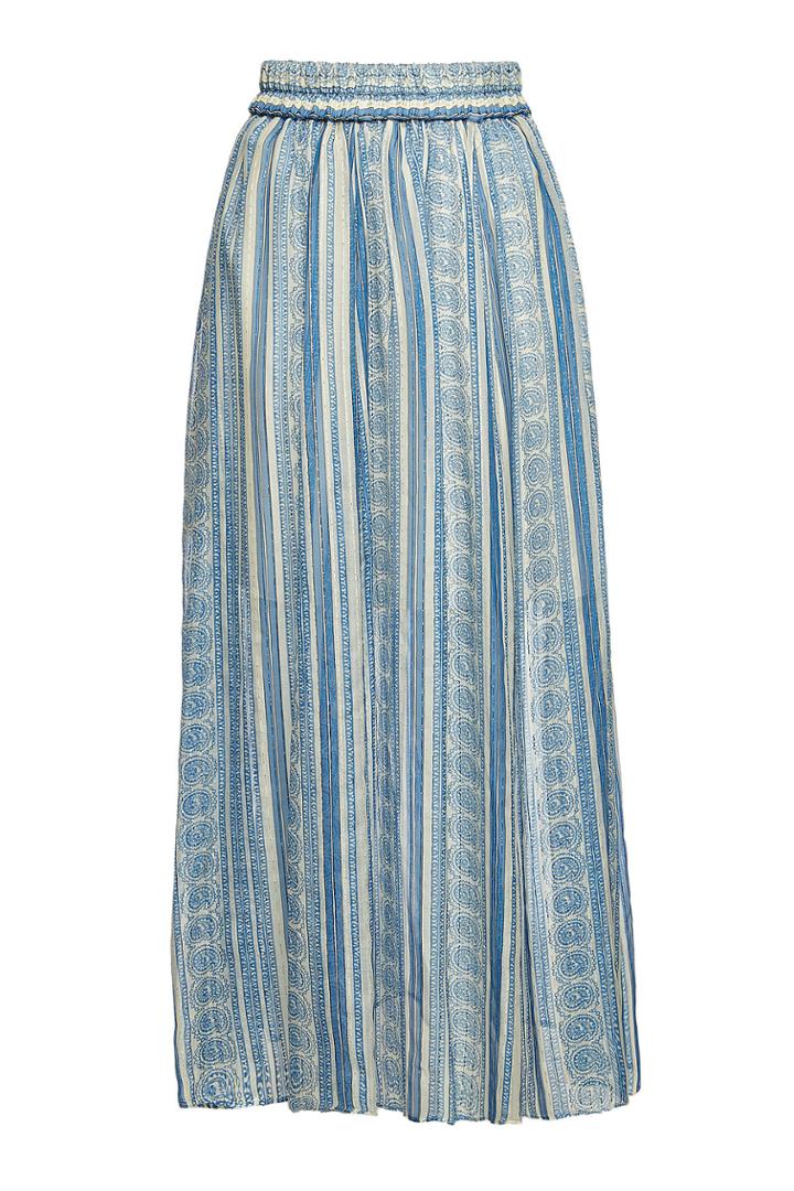 Philosophy Di Lorenzo Serafini Philosophy Di Lorenzo Serafini Printed Silk Maxi Skirt With Metallic Thread