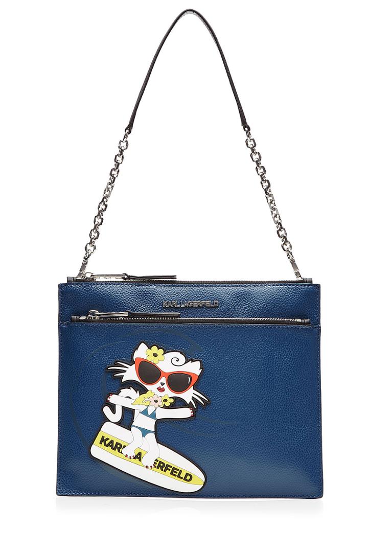 Karl Lagerfeld Karl Lagerfeld Choupette On The Beach Shoulder Bag - Blue