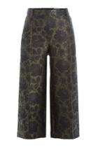 Alexander Mcqueen Alexander Mcqueen Wool-silk Jacquard Culottes - Green