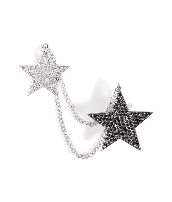 Nikos Koulis 18kt White Gold And Diamond Double Star Cuff Earring