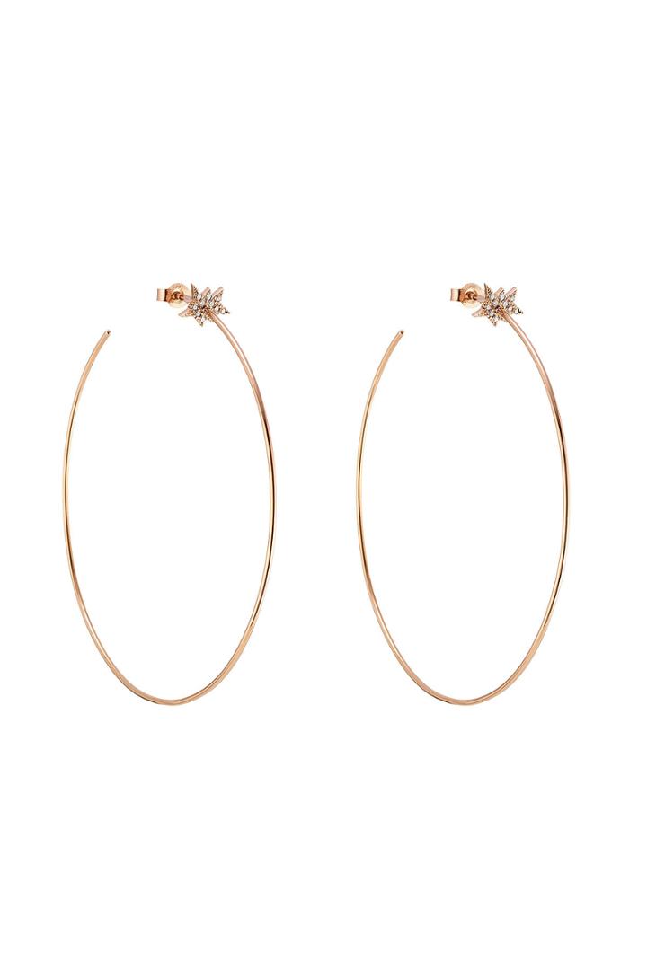Diane Kordas Diane Kordas 18kt Rose Gold Hoop Earrings With White Diamonds