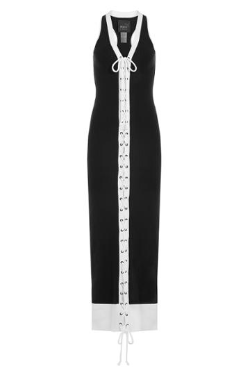 Fenty X Puma By Rihanna Fenty X Puma By Rihanna Ribbed Cotton Dress With Lace-up Front - Black