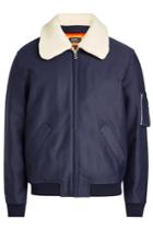 A.p.c. A.p.c. Cotton Jacket With Detachable Faux Shearling Collar