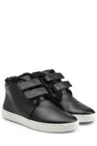 Rag & Bone Rag & Bone Leather Sneakers With Fur - Black