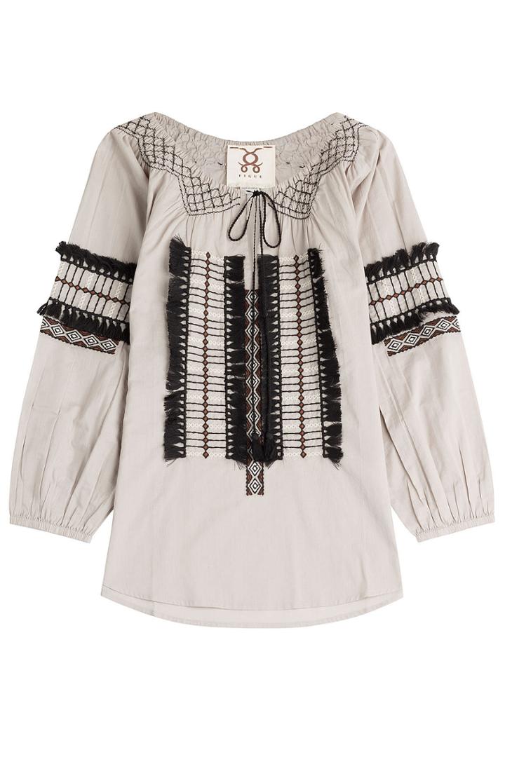 Figue Figue Tasmeen Cotton Blouse - Grey