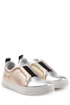 Pierre Hardy Pierre Hardy Metallic Leather Slip-on Sneakers - Silver