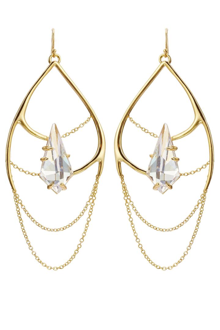 Alexis Bittar Alexis Bittar Kinetic Draping Gold-plated Chain Earrings - None