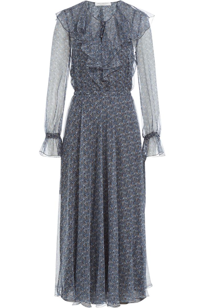Philosophy Di Lorenzo Serafini Philosophy Di Lorenzo Serafini Printed Silk Chiffon Midi Dress