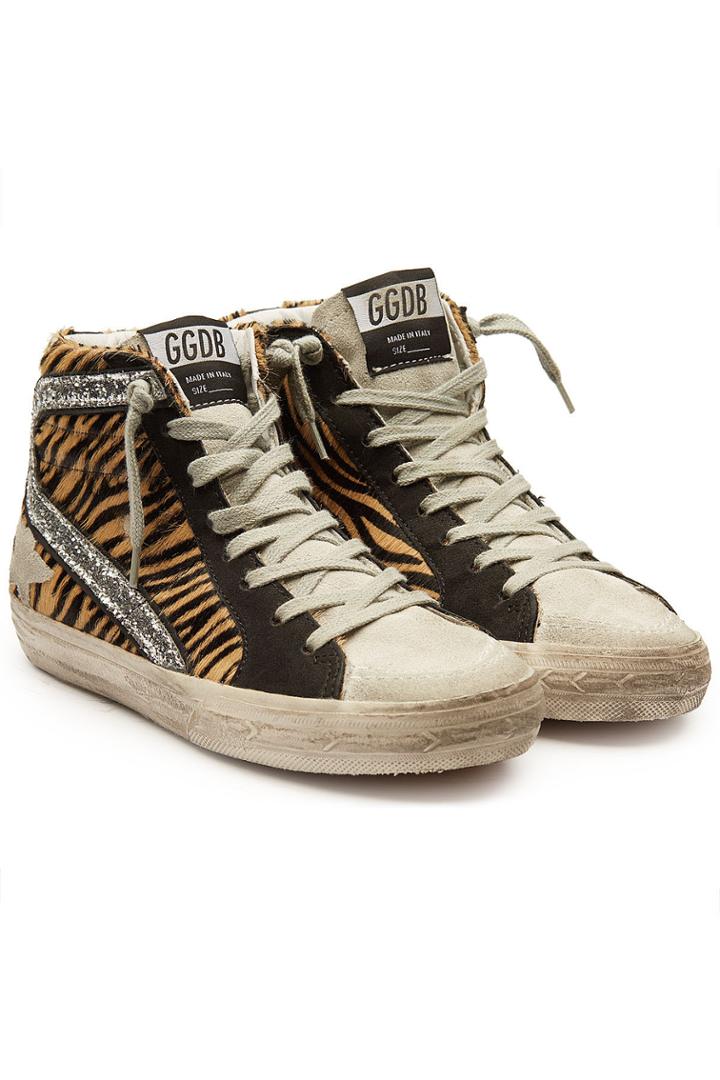 Golden Goose Deluxe Brand Golden Goose Deluxe Brand Slide Calf Hair And Leather Sneakers
