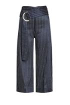 Victoria, Victoria Beckham Victoria, Victoria Beckham Front-tie Pinstripe Culottes - Blue