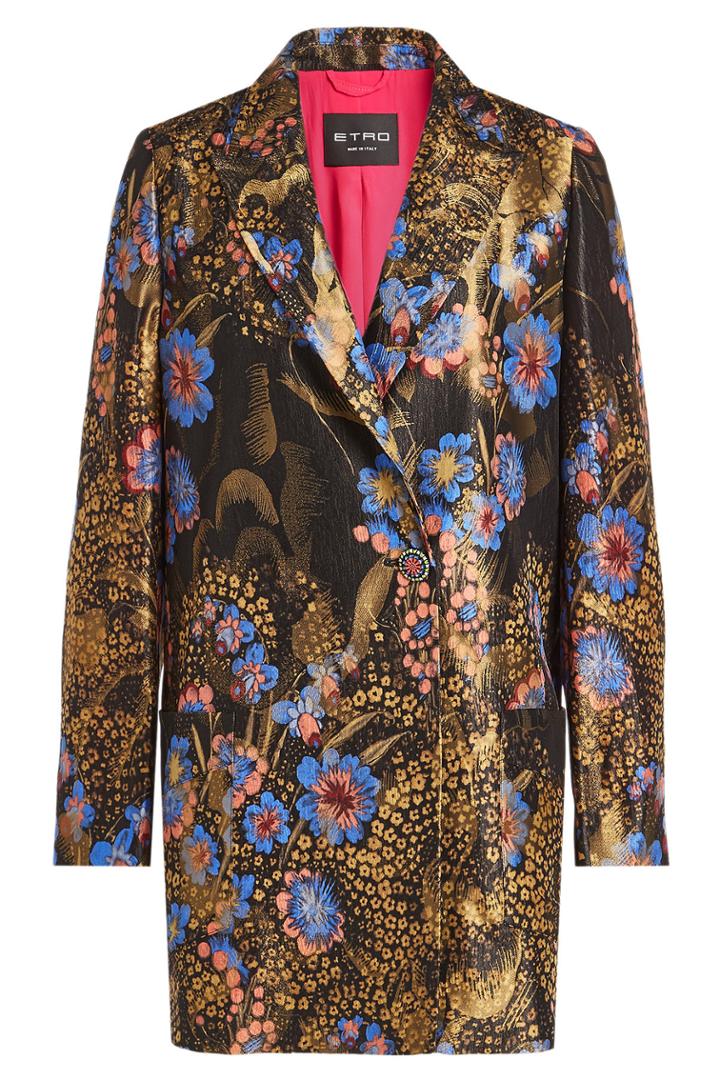 Etro Etro Printed Blazer With Silk And Metallic Thread