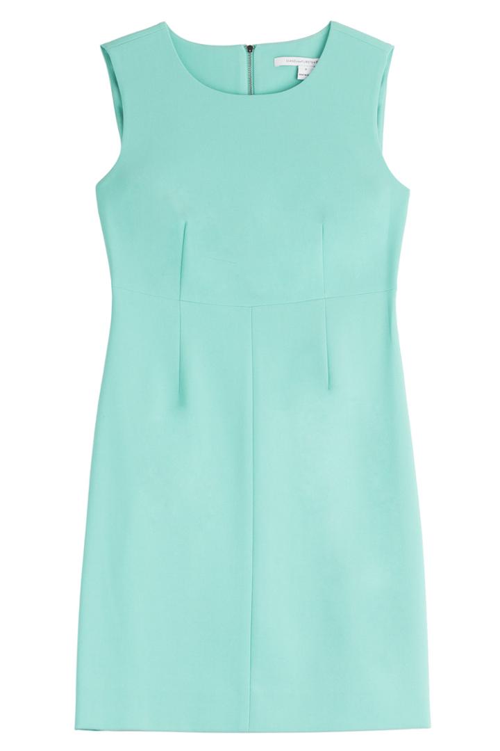 Diane Von Furstenberg Diane Von Furstenberg Stretch Cotton Sheath - Green