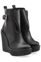 Pierre Hardy Pierre Hardy Leather Wedge Boots - Black