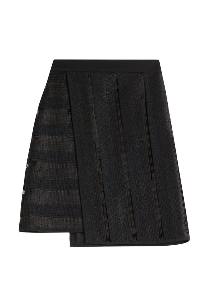 Msgm Msgm Mesh Paneled Skirt - Black