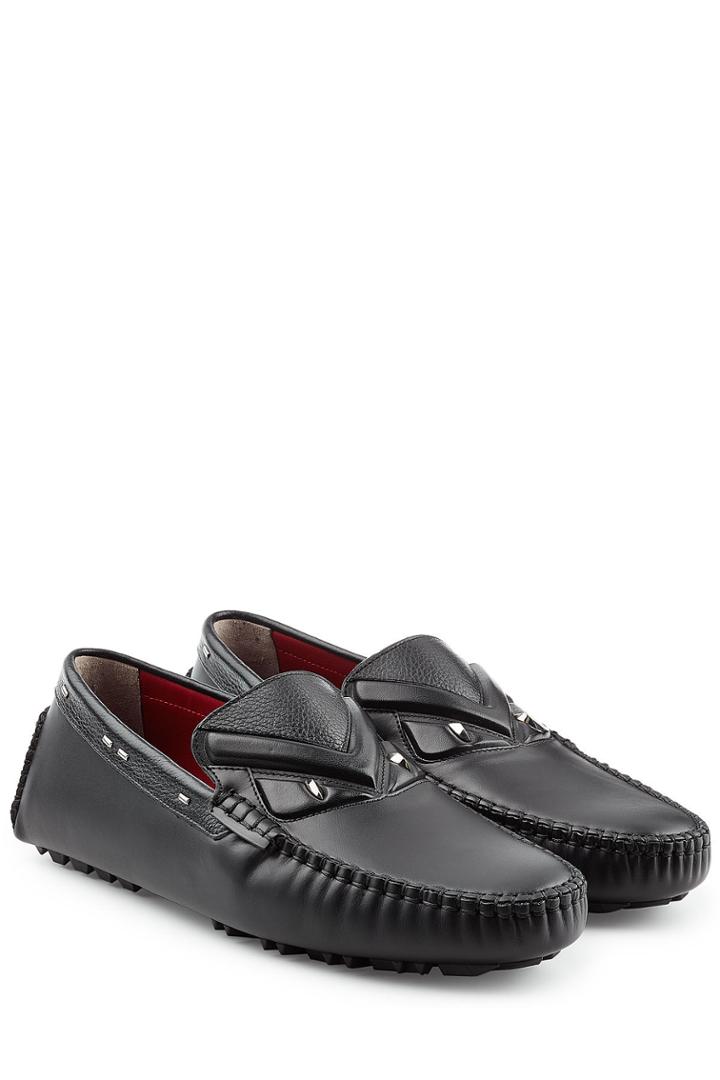 Fendi Fendi Studded Leather Moccasins