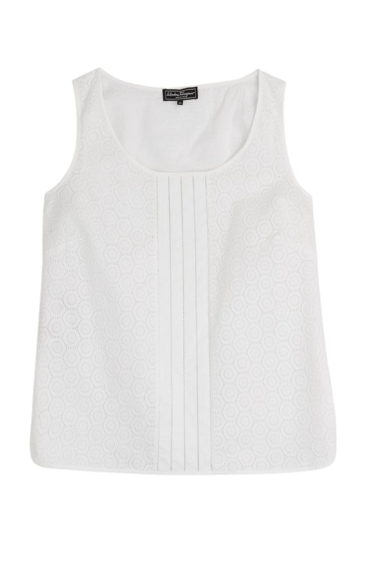 Salvatore Ferragamo San Gallo Sleeveless Cotton Top