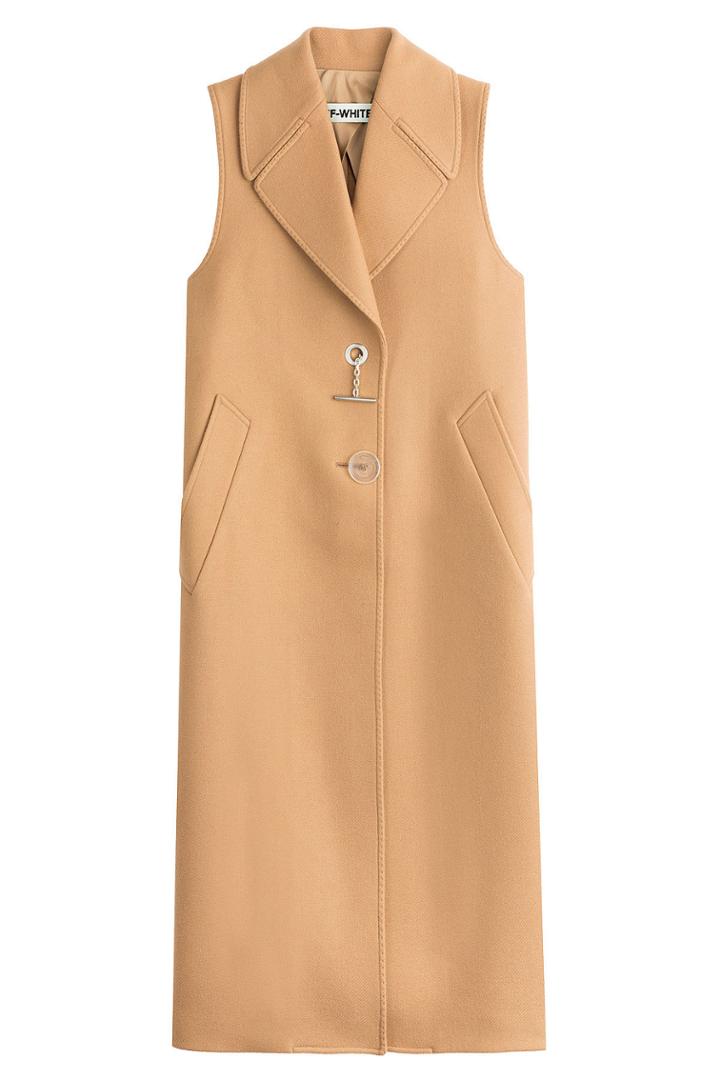 Off White Off White Sleeveless Coat With Virgin Wool