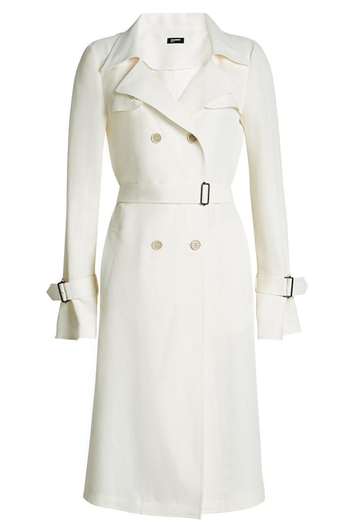 Jil Sander Navy Jil Sander Navy Trench Coat With Linen