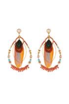 Gas Bijoux Gas Bijoux Aurore Beaded Earrings With Feather And Pearl