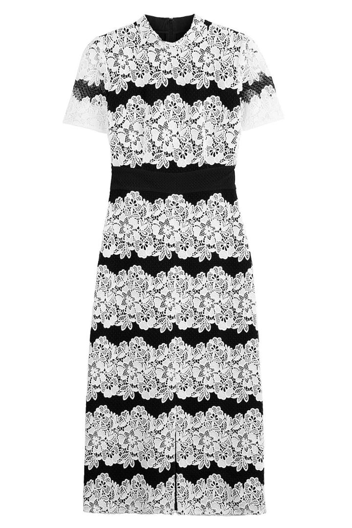 Burberry London Burberry London Two-tone Cocktail Dress With Lace - Stripes