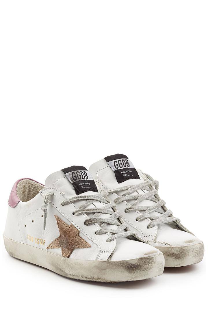 Golden Goose Golden Goose Super Star Leather And Suede Sneakers - White