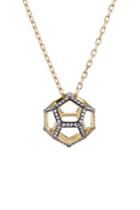 Noor Fares Noor Fares 18k Gold Dodecohedron Pendant Necklace With White Diamonds - Black