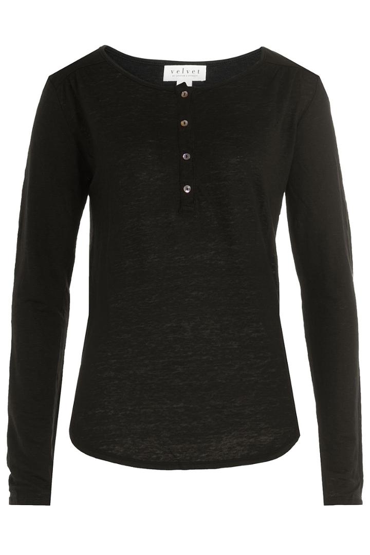 Velvet Velvet Linen Top - Black