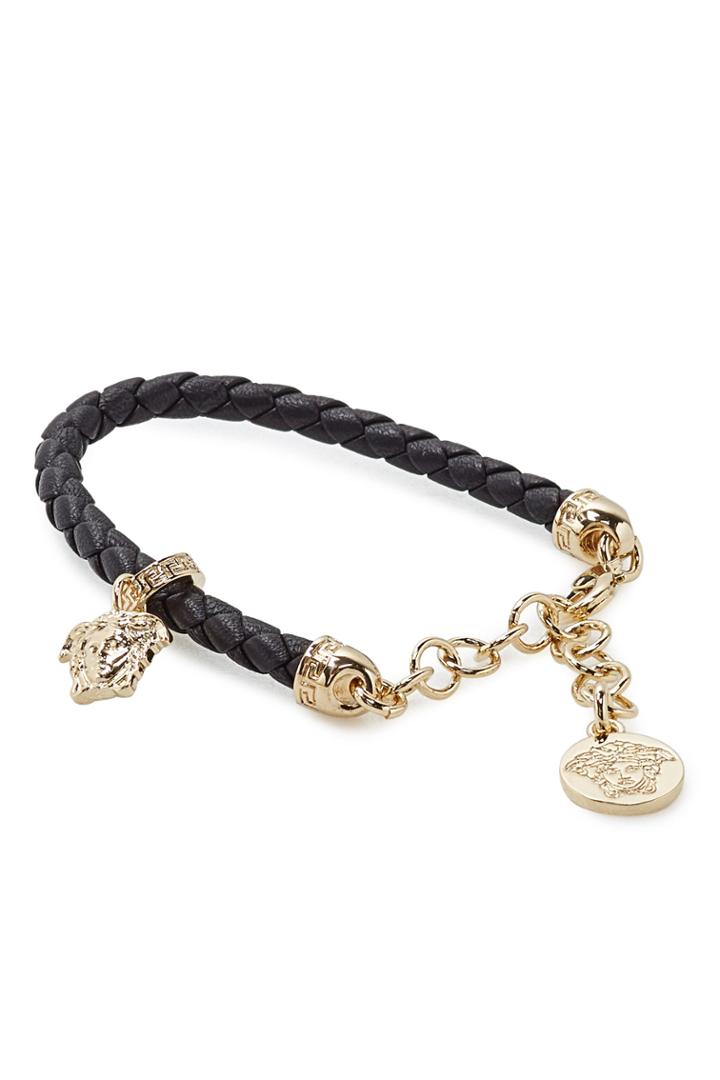 Versace Versace Leather Bracelet With Medusa Pendant