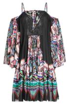 Roberto Cavalli Roberto Cavalli Printed Silk Dress With Lace