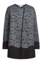 Diane Von Furstenberg Diane Von Furstenberg Merino Wool Jacket With Lace - Grey