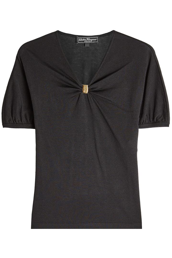 Salvatore Ferragamo Salvatore Ferragamo Draped Top With Silk And Cotton