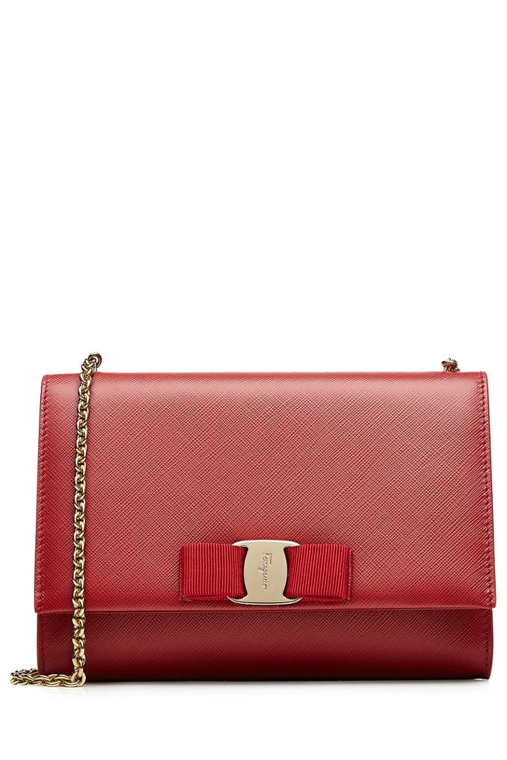 Salvatore Ferragamo Salvatore Ferragamo Ginny Mini Leather Shoulder Bag - Red