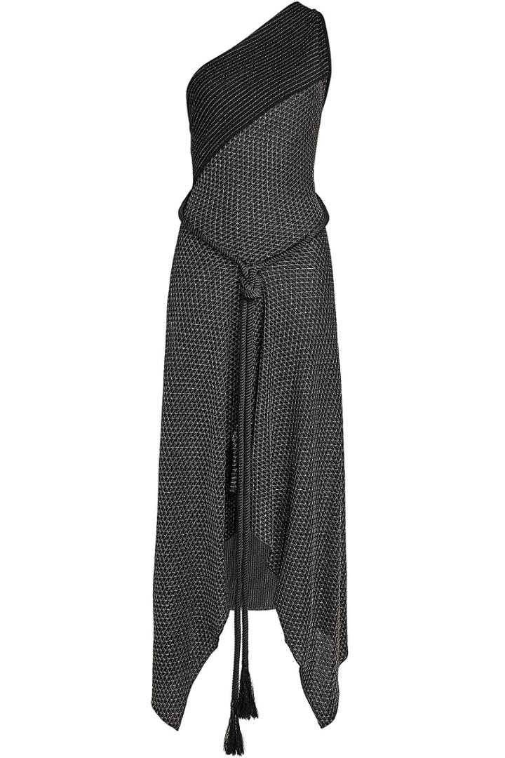 Roland Mouret Roland Mouret Asymmetric Merino Wool Gown With Metallic Thread