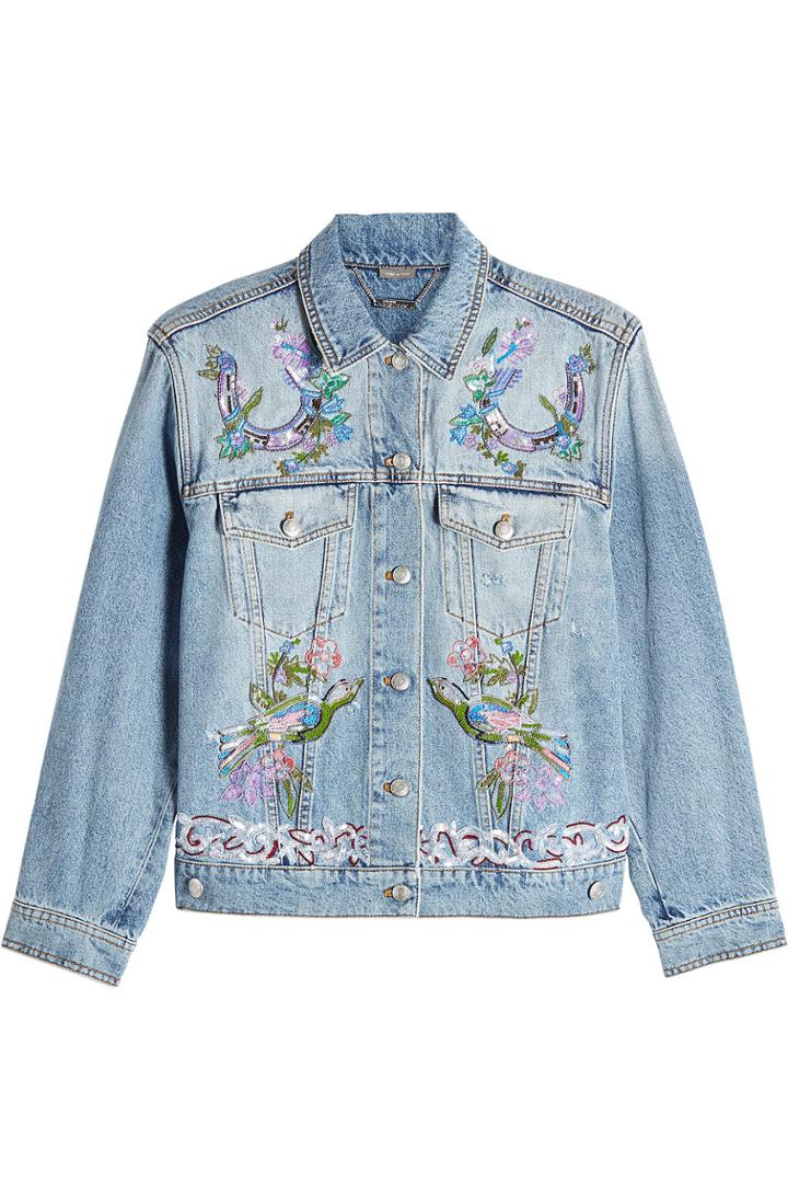 Alexander Mcqueen Alexander Mcqueen Embroidered Denim Jacket