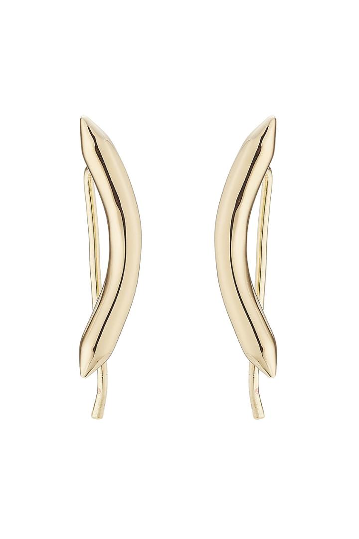 Jennifer Fisher Jennifer Fisher Curved Cylinder 14kt Yellow Gold Plated Earrings - None