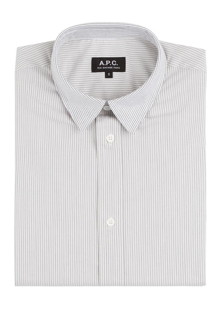 A.p.c. A.p.c. Cotton Micro Stripe Long Sleeve Shirt