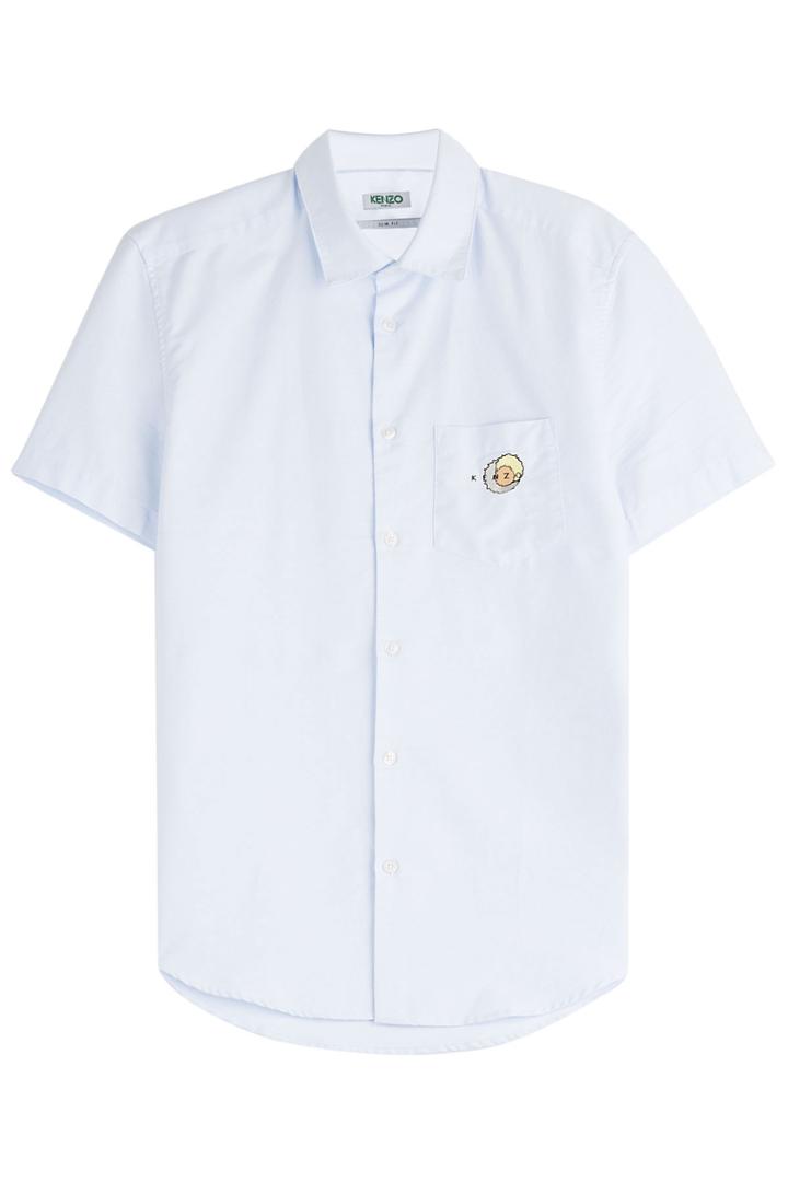 Kenzo Kenzo Cotton Short Sleeve Button-down - Blue