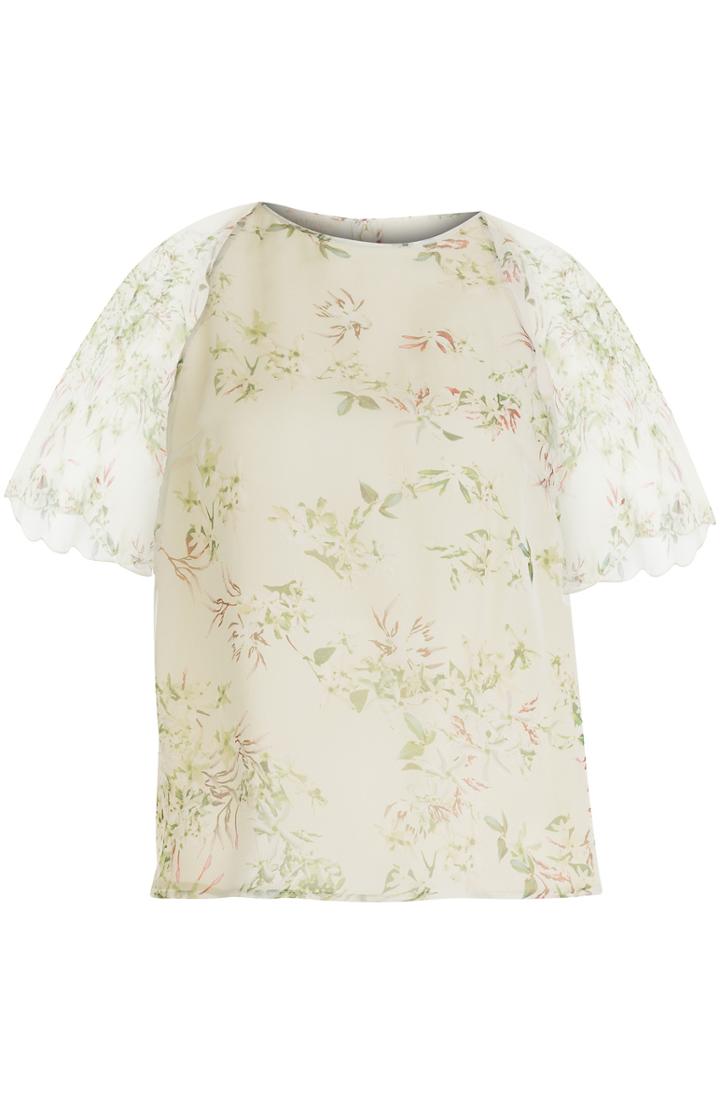 Giambattista Valli Chiffon Stampa Gelsomino Top