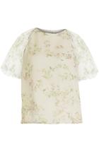 Giambattista Valli Chiffon Stampa Gelsomino Top