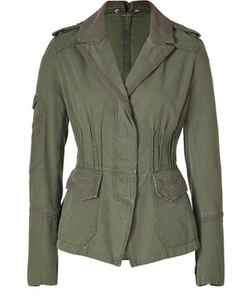 Ermanno Scervino Army Green Embroidered Cotton Jacket