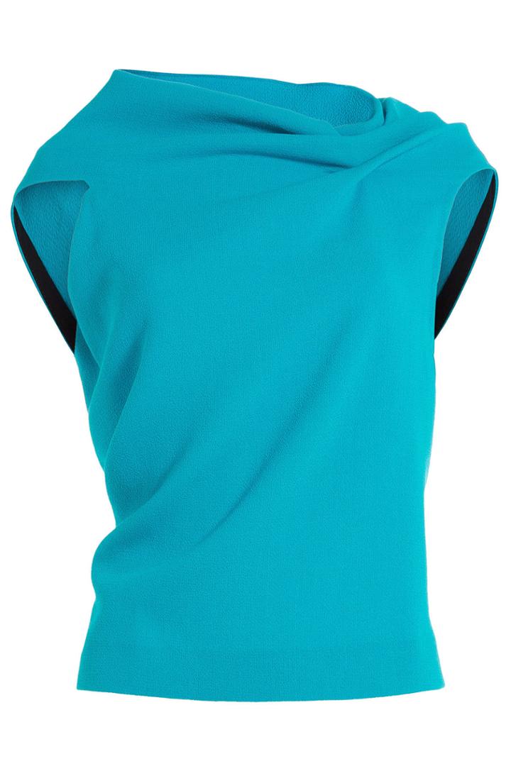 Roland Mouret Roland Mouret Wool Crepe Top With Open Back - Teal