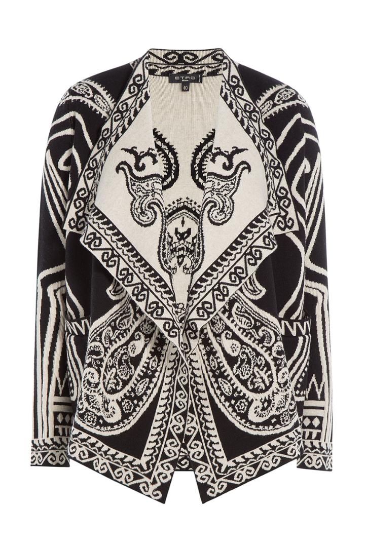 Etro Etro Printed Wool Cape Cardigan - Multicolor